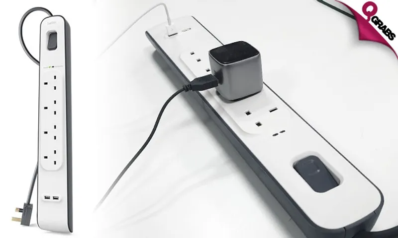 Belkin Power Strip with Outlet Surge Protection!